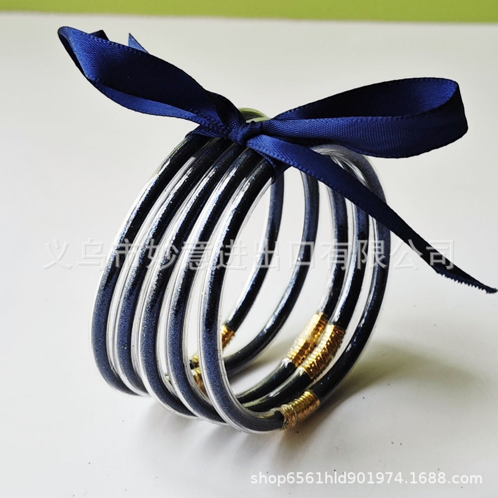 Wholesale Silicone Women's Bow Gold Powder Bracelet